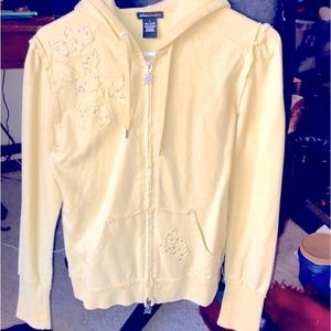 BCBG Yellow Hoodie with Embellishments